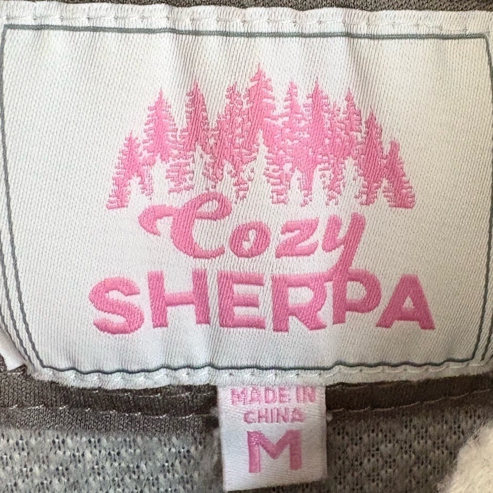 Cozy Sherpa Gray Gingham Pullover 1/4 Zip Womens Medium winter - Picture 2 of 8